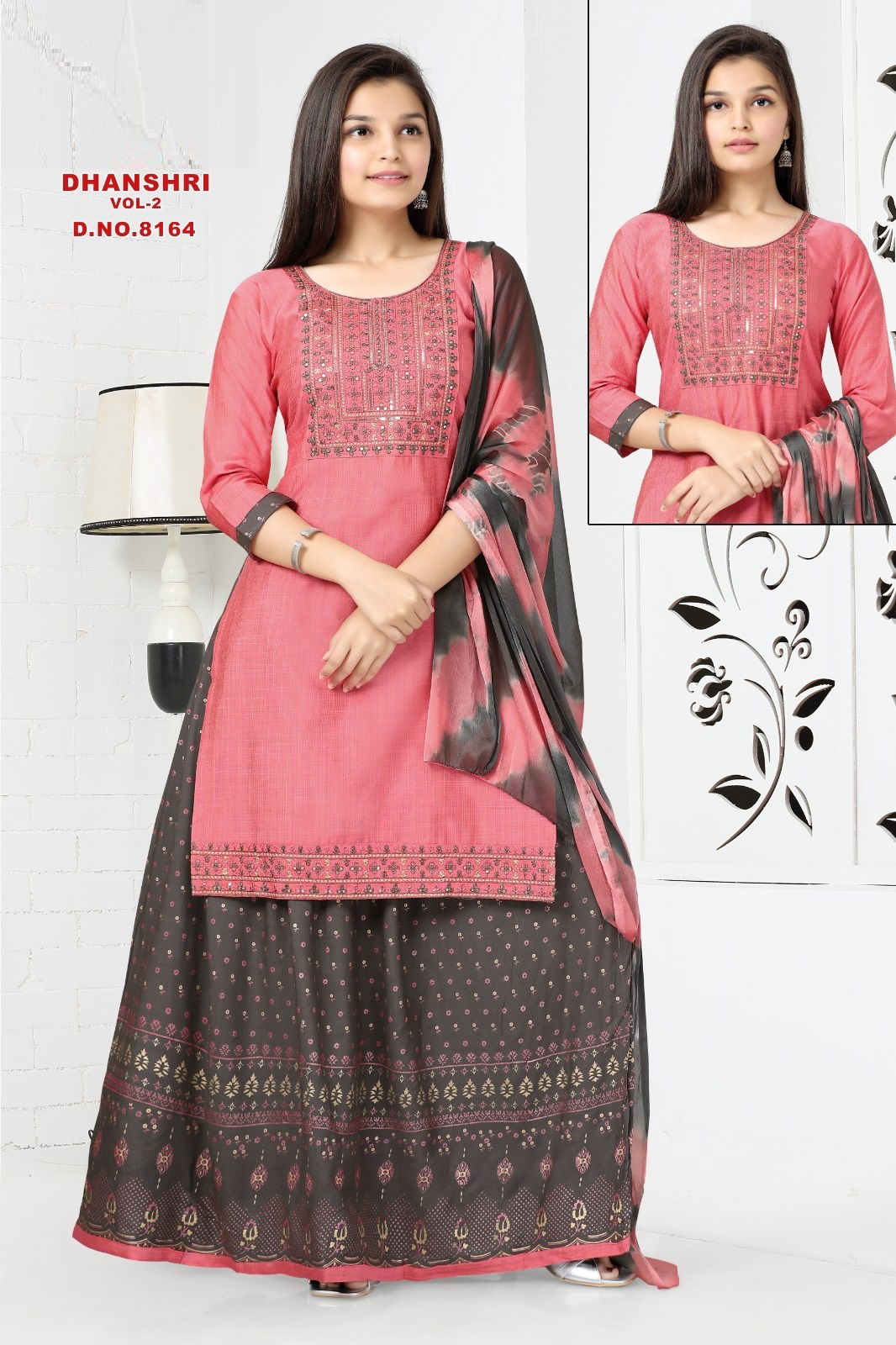 Dhanshri Vol 2 Kids Wear Kurti Palazzo With Dupatta
